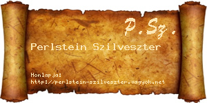 Perlstein Szilveszter névjegykártya