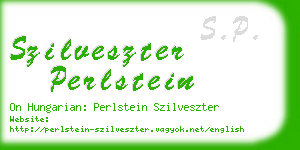 szilveszter perlstein business card